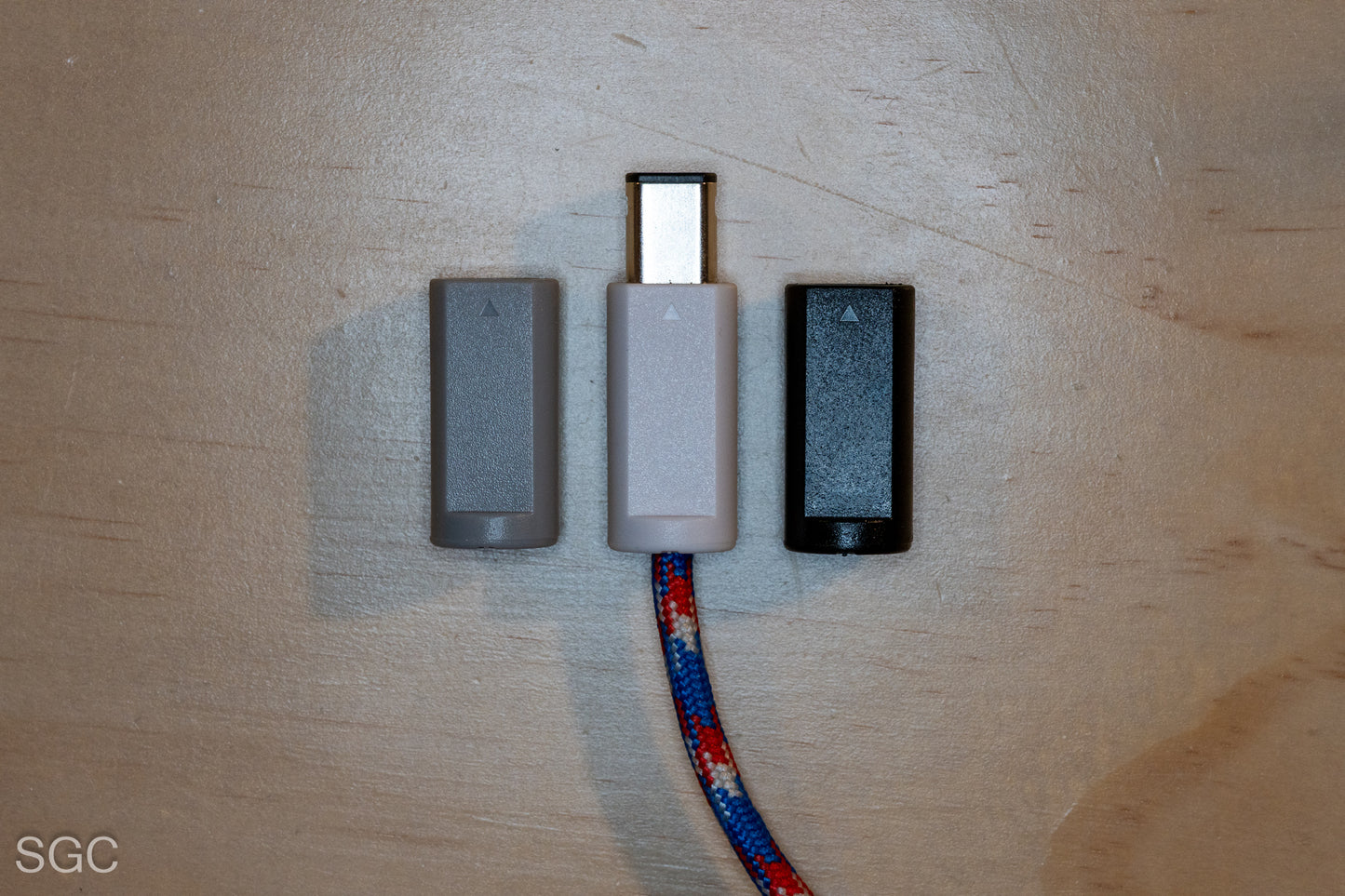 Grey, White, and Black GCC connectors